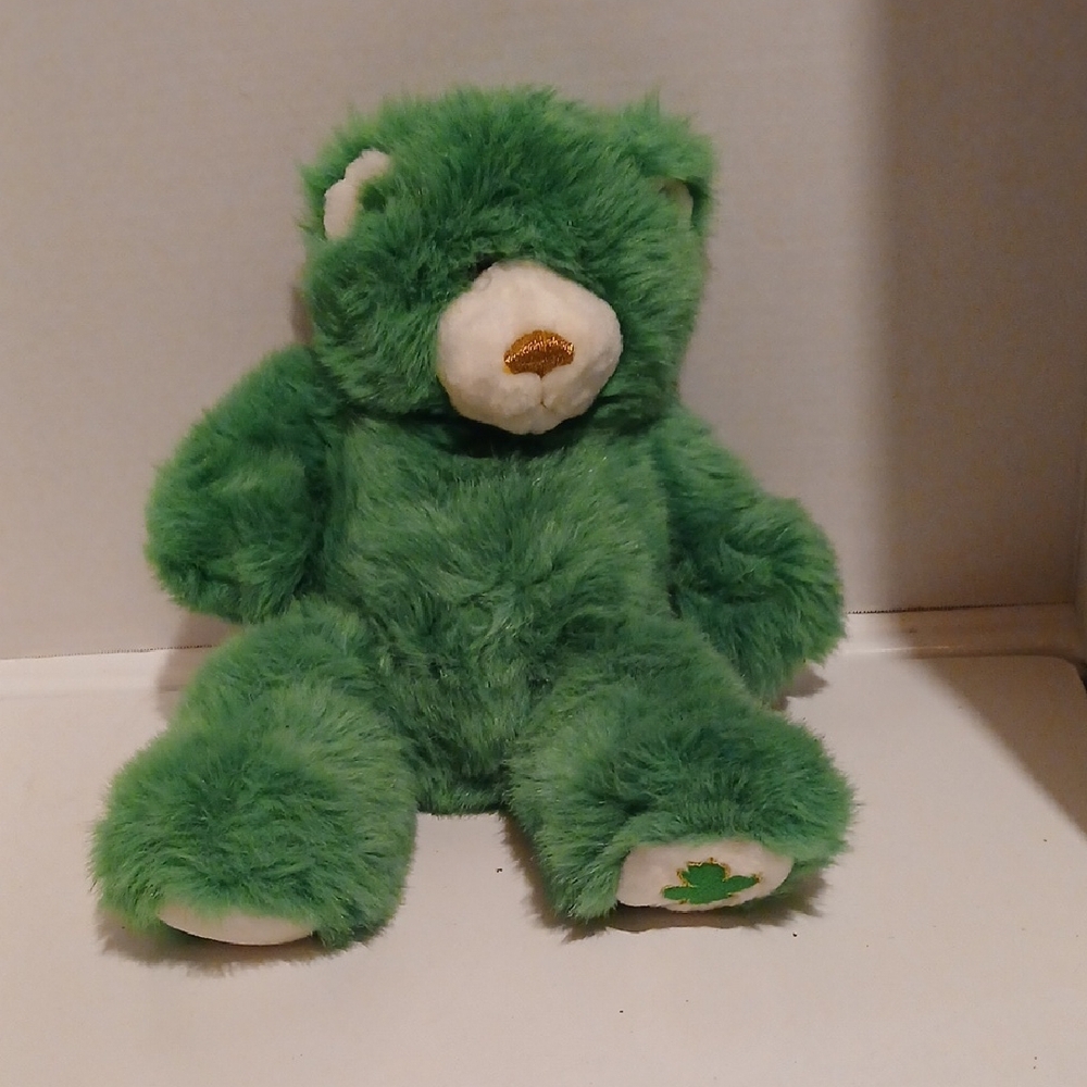 Build-A-Bear Green and White Plush Teddy